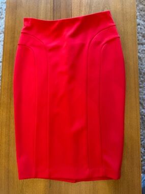 The Limited Vibrant Red Ponte Pencil Skirt